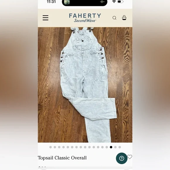 Faherty Women's Striped Blue and White Topsail Classic Overalls - Picture 1 of 13